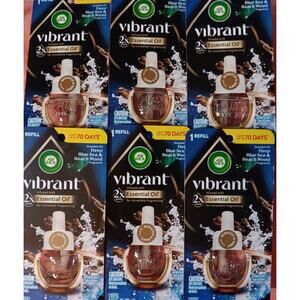 Air Wick Oil Refills (qty 6) NEW Deep Blue Sea & Beach Wood Plug In